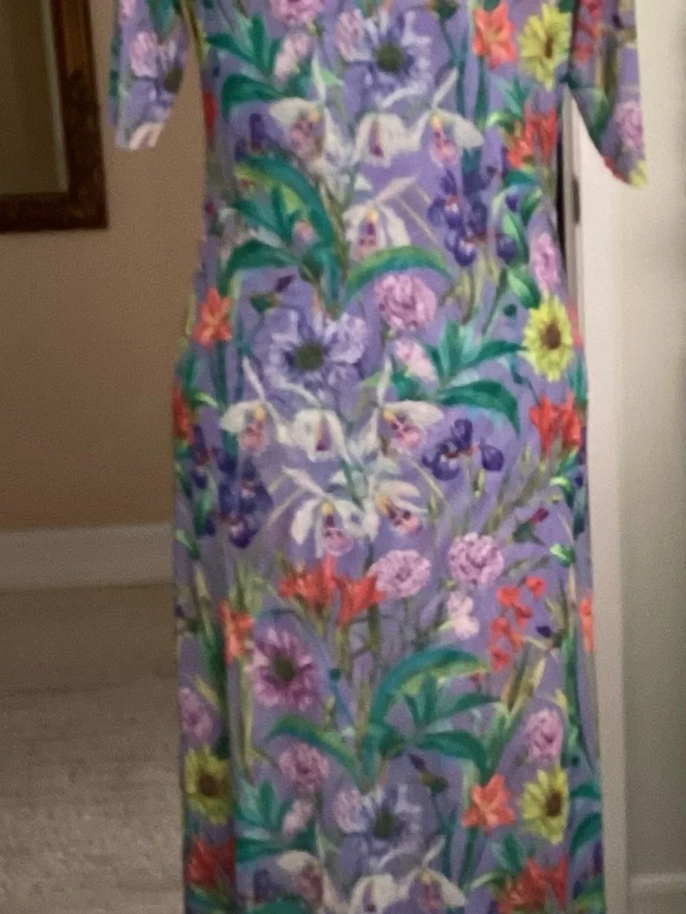 Johnny Was Lavender Floral Maxi Dress with Multicolor Botanical Print - Picture 7 of 11